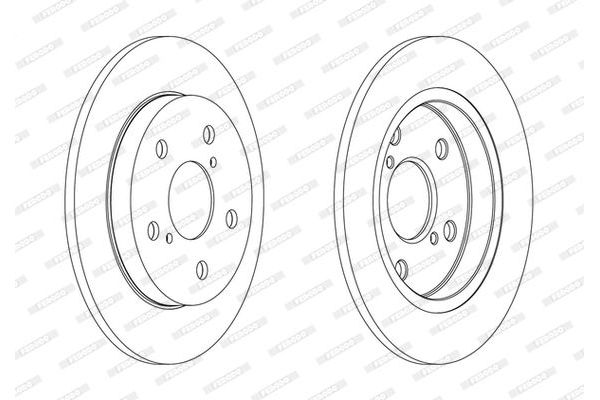 Fren Disk Ayna Arka Sağ ve Sol Toyota Auris (E15)(10.2006->)  FERODO DDF1788C