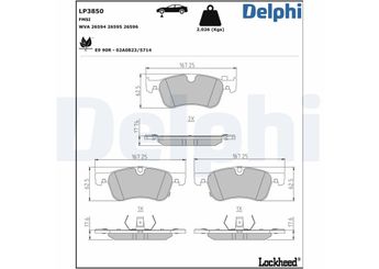Fren Disk Balata Ön DELPHI LP3850  D10606RN0A 4106000Q3E D1M606RN0A 410600318R