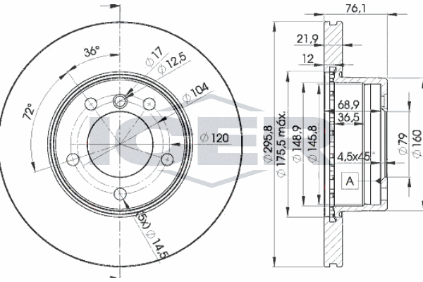 Fren Disk Ayna Ön Sağ ve Sol BMW 5 Serisi Sedan (E39)(1995->)  VALEO 186697
