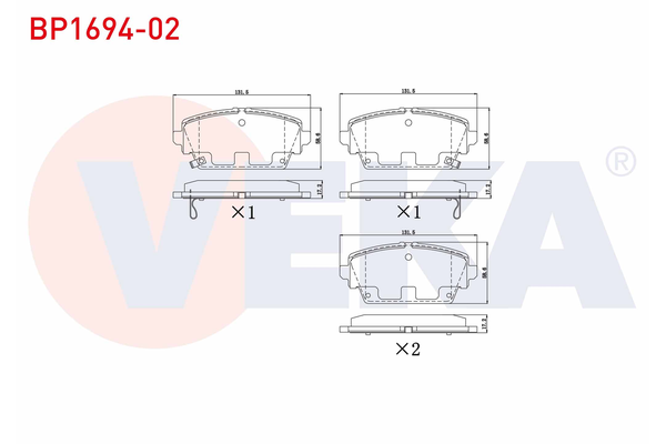 Fren Disk Balata Ön Nissan Almera Tino (V10M)(05.2000->)  VEKA BP1694-02