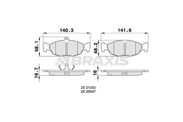 Fren Disk Balata Ön Opel Corsa A (04.1985->)  BRAXIS AA0009