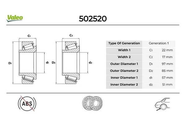 Teker Rulmanı Arka Sağ veya Sol VALEO 502520