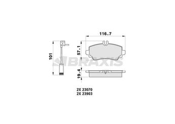 Fren Disk Balata Ön BRAXIS AB0358  A4144200220 4144200220