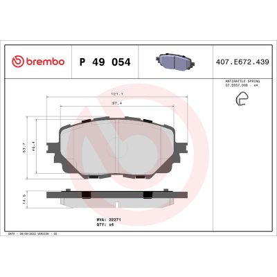 Fren Disk Balata Ön Abarth 124 Spider (348)(2016->)  BREMBO P 49 054