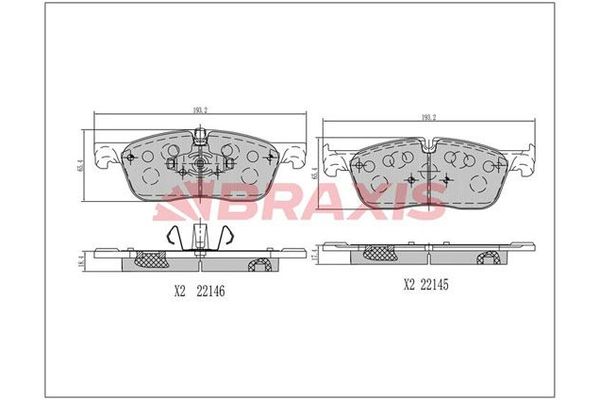 Fren Disk Balata Ön Jaguar E-Pace (07.2017->)  BRAXIS AA0694