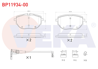 Fren Disk Balata Ön VEKA BP11934-00  