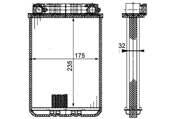 Kalorifer Radyatörü  Mercedes SL Roadster (BM 230)(08.2001->)  MAHLE AH 77 000P