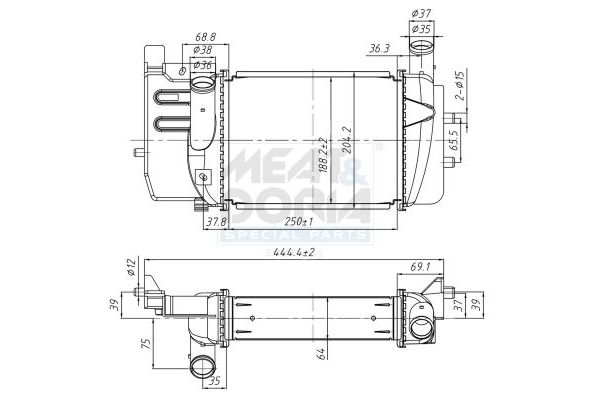 Turbo Radyatörü  Toyota Yaris (KSP1/NLP1/NSP1)(2011->)  DENSO DIT50008