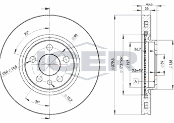 Fren Disk Ayna Ön Sağ ve Sol MGA 50181  1309392080 E169008 4246J2 4246J2S 4246J3S 4249H5 1317651080 71738908 4246J3 4246.J3 1 309 392 080 1 317 651 080 7 173 890 8 4246.J2