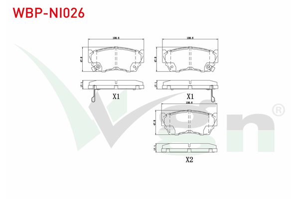 Fren Disk Balata Ön Nissan Sunny 3/4/5 Kapı (N14)(10.1990->)  WGN WBP-NI026