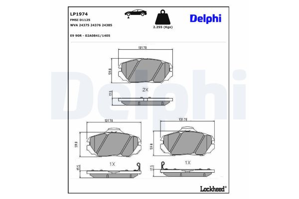 Fren Disk Balata Ön Hyundai Sonata (NF)(2005->)  DELPHI LP1974
