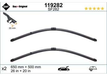 Silecek Süpürgesi Ön  650/500 mm - 26/20 inç SWF 119282  61612183576 2183576 61612458017 61612458018 2 183 576 61 61 2 183 576 61 61 2 458 017 61 61 2 458 018