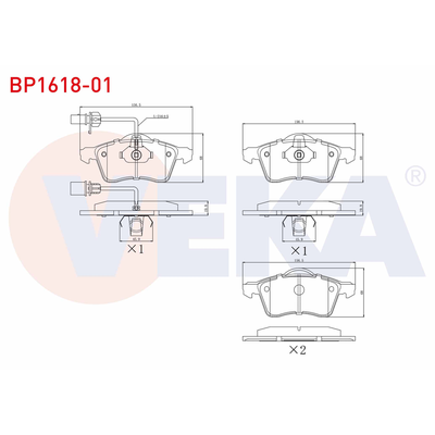 Fren Disk Balata Ön Ford Fiesta (CBK)(2002->)  VEKA BP1618-01