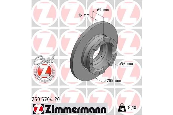 Fren Disk Ayna Arka Sağ ve Sol ZIMMERMANN 250.5704.20