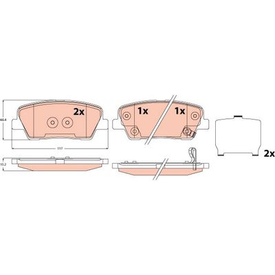 Fren Disk Balata Arka Kia Sorento (XM)(2009->)  TRW GDB2621