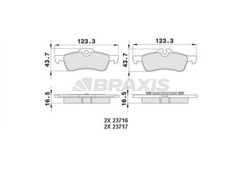 Fren Disk Balata Arka BRAXIS AA0115  34216762871 34216770252 34 21 6 762 871 34 21 6 770 252 34211503077 34216761288