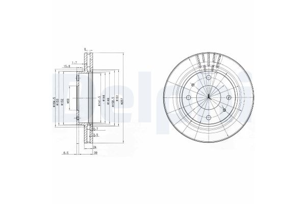 Fren Disk Ayna Ön Sağ ve Sol Hyundai Lantra S.Wagon (RD)(1999->)  DELPHI BG3750