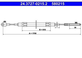 El Fren Teli Arka Sağ veya Sol ATE 24.3727-0215.2  34411162005 34 41 1 162 005