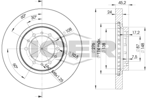 Fren Disk Ayna Ön Sağ ve Sol Mitsubishi Pajero (V20/V40)(1992->)  AYD 25367