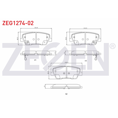 Fren Disk Balata Arka Kia Sorento (XM)(2009->)  ZEGEN ZEG1274-02