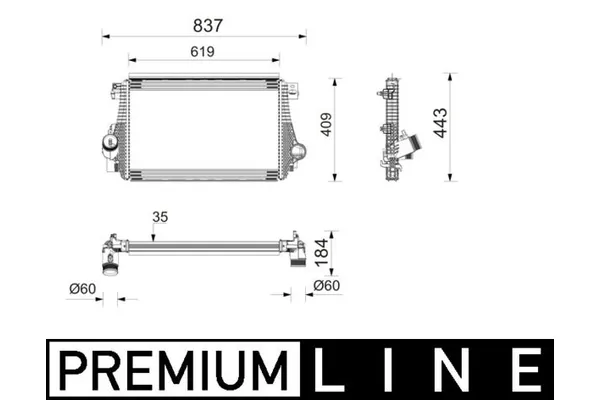Turbo Radyatörü  Volkswagen Amarok (S6B)(08.2016->2020)  MAHLE CI 746 000P