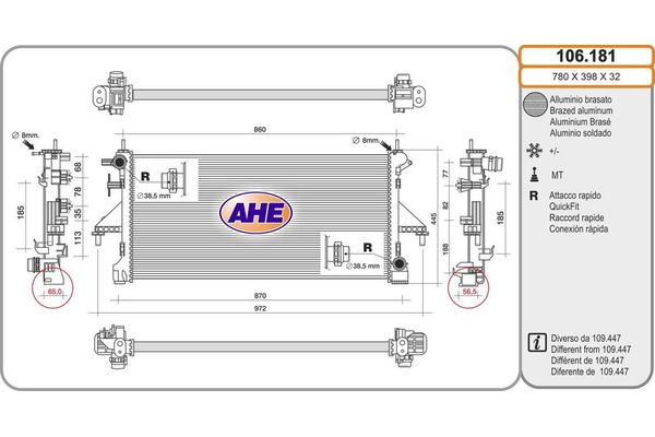 Su Radyatörü  Opel Movano C P.Van (U9/Y)(2021->)  MGA 80354