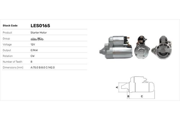 Marş Dinamosu  Chevrolet Spark (2009->)  LUCAS ELEKTRIK LES0165