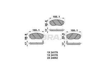 Fren Disk Balata Ön BRAXIS AB0204  581013EE01 581013EE00 58101-3EE00 58101-3EE01