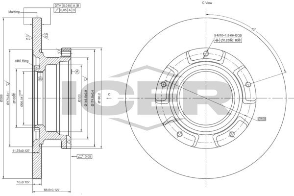 Fren Disk Ayna Arka Sağ ve Sol Ford Transit (TTS) Minibüs (2019->)  OTOZONE BD3019