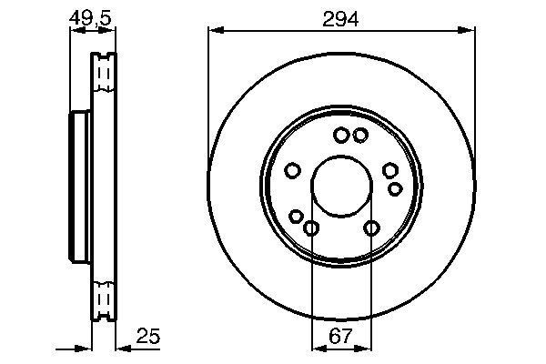 Fren Disk Ayna Ön Sağ ve Sol Mercedes E -Serisi S.Wagon (BM 124)(10.1992->)  BOSCH 0 986 478 428