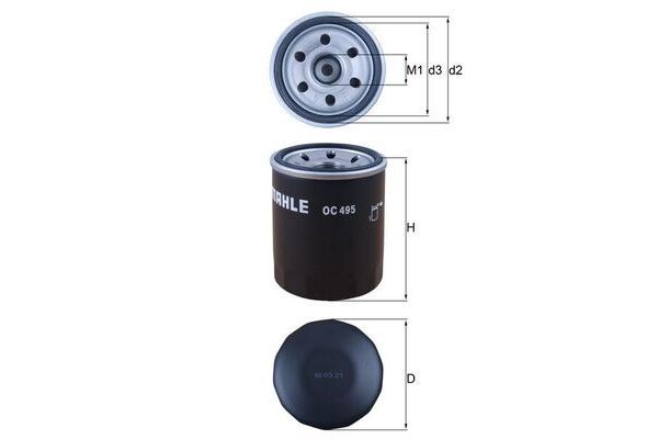 Yağ Filtresi  Mitsubishi Colt CZC Cabrio (2006->)  MAHLE OC 49