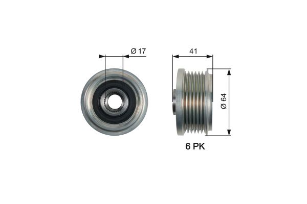 Alternatör Kasnağı  GATES OAP7162