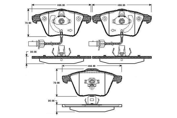Fren Disk Balata Ön Audi S4 Cabriolet (8H)(02.2004->)  BOSCH 0 986 TB2 849