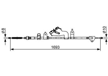 El Fren Teli Arka Sağ veya Sol BOSCH 1 987 482 657  1987482657 464200D200