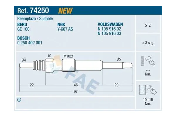 Isıtma Bujisi  Volkswagen Touran (1T1)(02.2003->2006)  ET1 ET097001