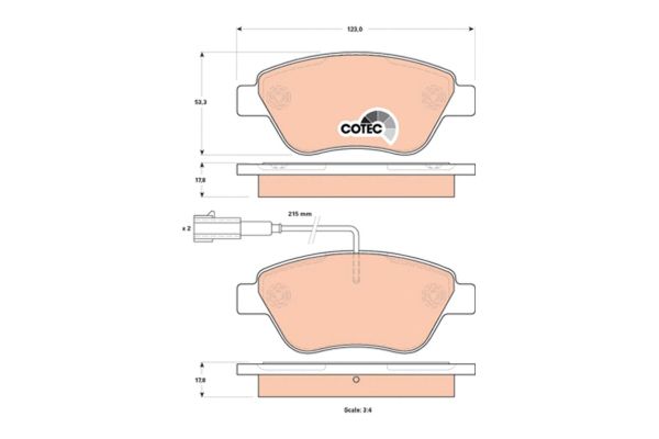 Fren Disk Balata Ön Citroen E-Mehari (08.2016->)  TRW GDB1842