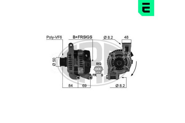 Alternatör  Ford Focus 3/4/5 Kapı (CAP)(08.2004->)  ERA 210328