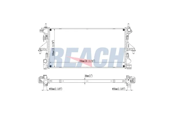 Su Radyatörü  Peugeot Boxer (328/330/333) P.Van Aks:3000mm (2007->)  VEKA 16-3543