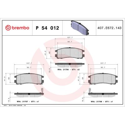 Fren Disk Balata Arka BREMBO P 54 012