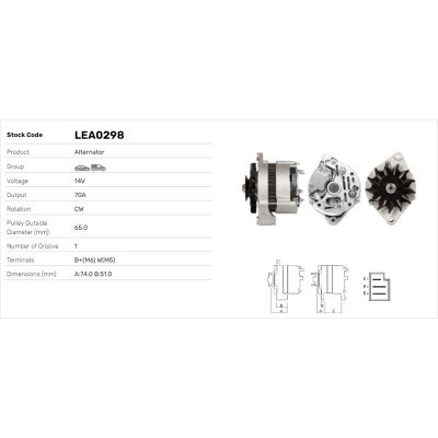 Alternatör  LUCAS ELEKTRIK LEA0298