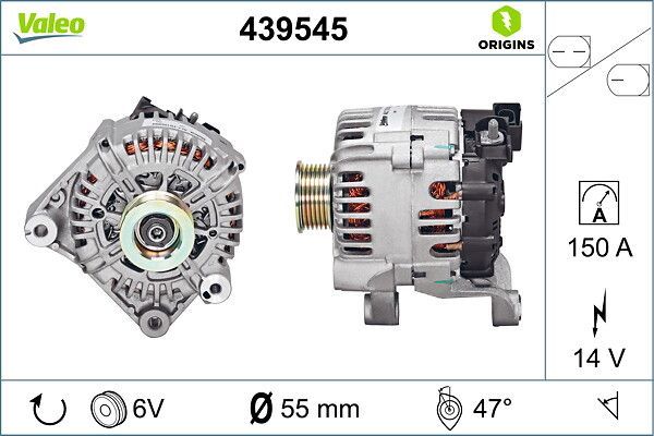 Alternatör  BMW 1 Serisi Sedan 3/5 Kapı (E81/E87)(2004->)  VALEO 439545