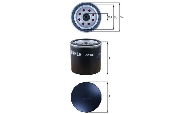 Yağ Filtresi  Mercedes CLA -Serisi Shooting Brake (BM117)(12.2014->)  MAHLE OC 978