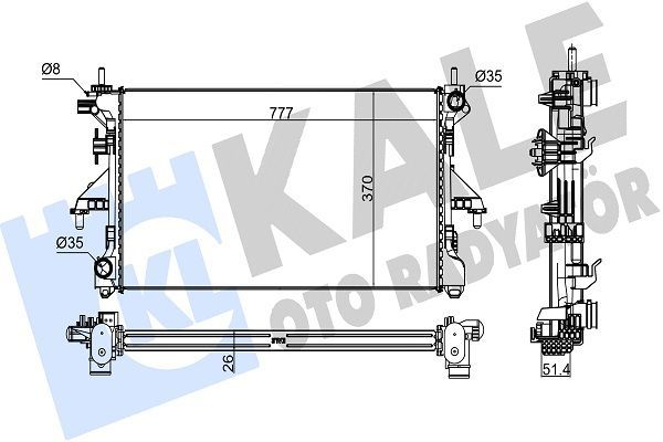 Su Radyatörü  Audi S8 (4H2)(04.2012->)  KALE 305600