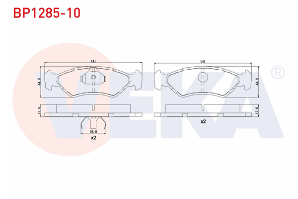 Fren Disk Balata Ön Ford Fiesta (DX)(2000->)  VEKA BP1285-10