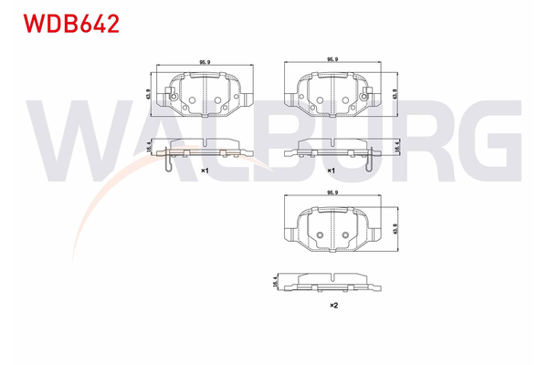 Fren Disk Balata Arka Fiat 500L (351) Living (2013->)  WALBURG WDB642