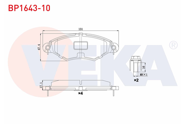 Fren Disk Balata Ön Peugeot 505 SW/ Familial (03.1982->)  VEKA BP1643-10