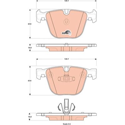Fren Disk Balata Arka BMW 5 Serisi Gran Turismo (F07)(11.2009->)  TRW GDB1857