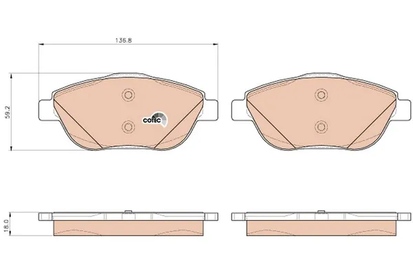 Fren Disk Balata Ön Citroen C4 Cactus (2014) / C4 Cactus Makyajlı (2018)  TRW GDB1926