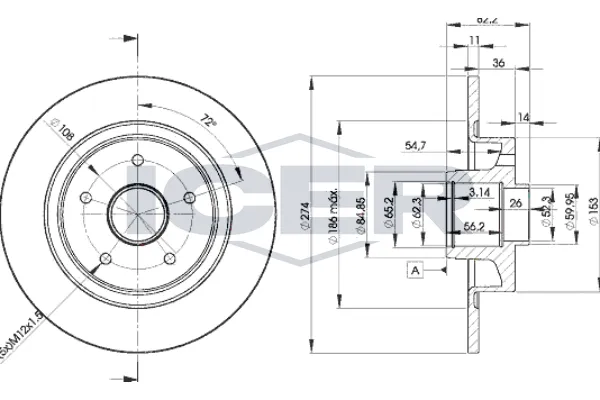 Fren Disk Ayna Arka Sağ ve Sol WALBURG WBD1225C