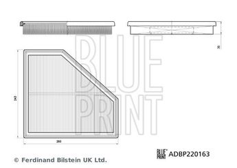 Hava Filtresi  BLUE PRINT ADBP220163  13718095807 13 71 8 095 807